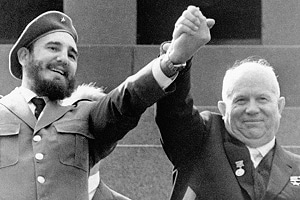 Fidel Castro and Nikita Krushchev