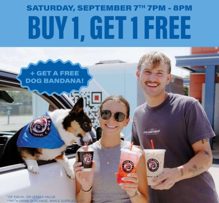 7 Brew's Jackpot Hour: Doggy Date w/ Free Pup Cups, Bandanas