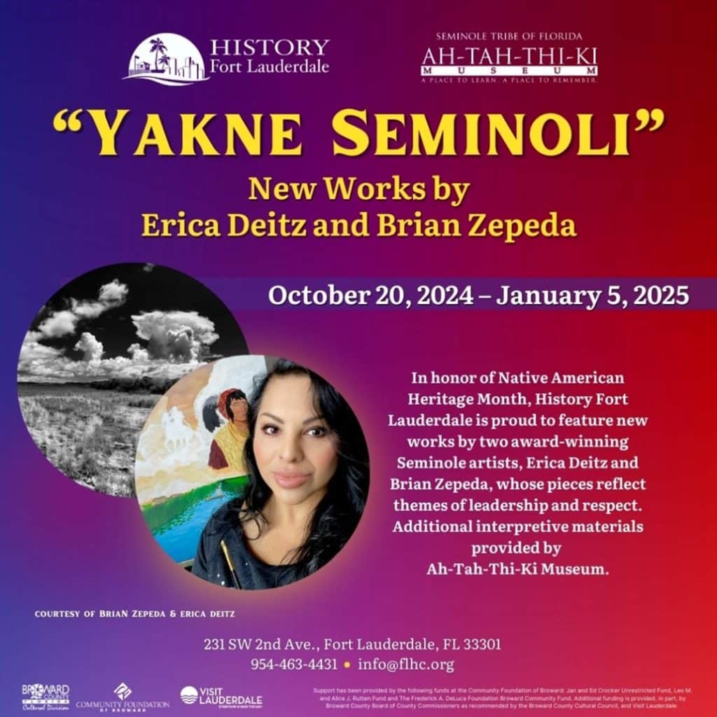 “Yakne Seminoli” Seminole Fine Art Exhibit, History Ft. Lauderdale