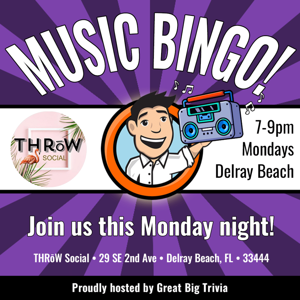 Music Bingo @ Throw Social in Delray Beach